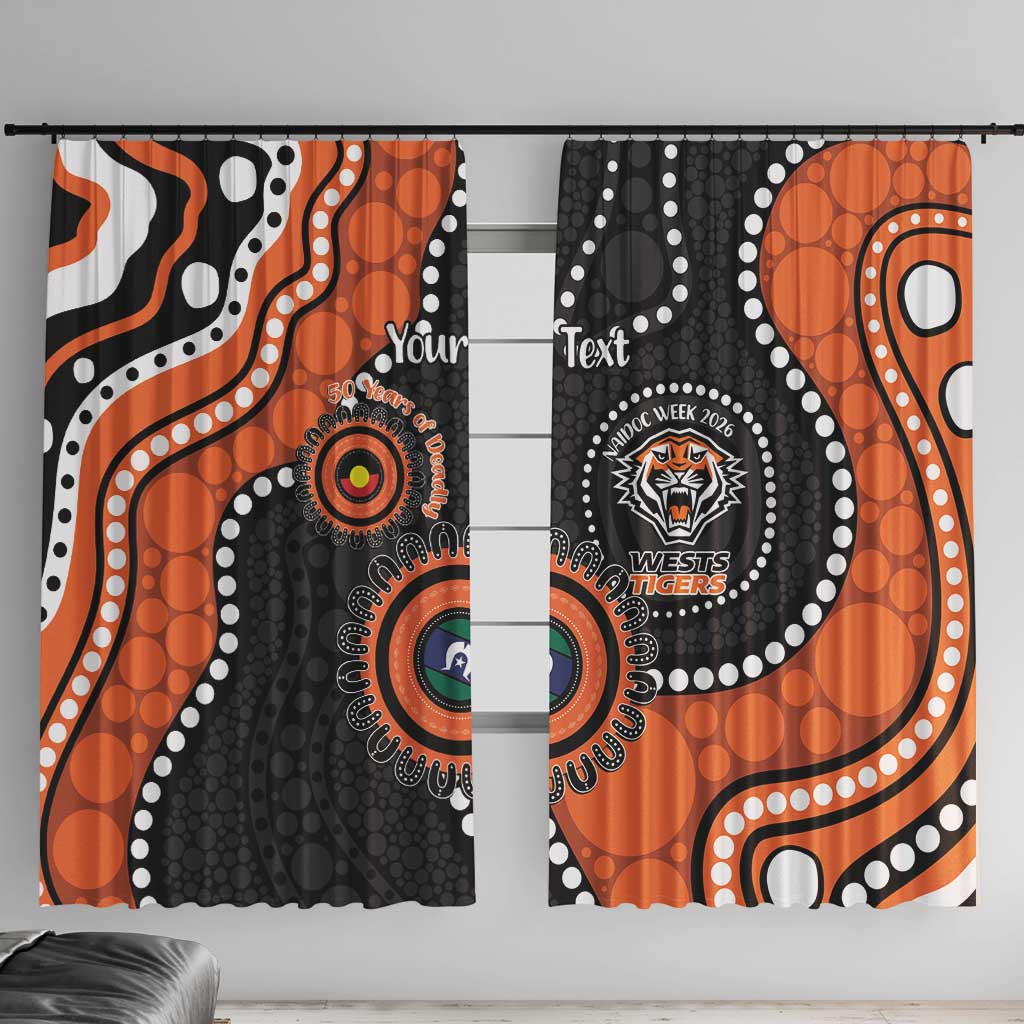Tigers NAIDOC Week 2026 Personalised Window Curtain 50 Years of Deadly Aboriginal Art