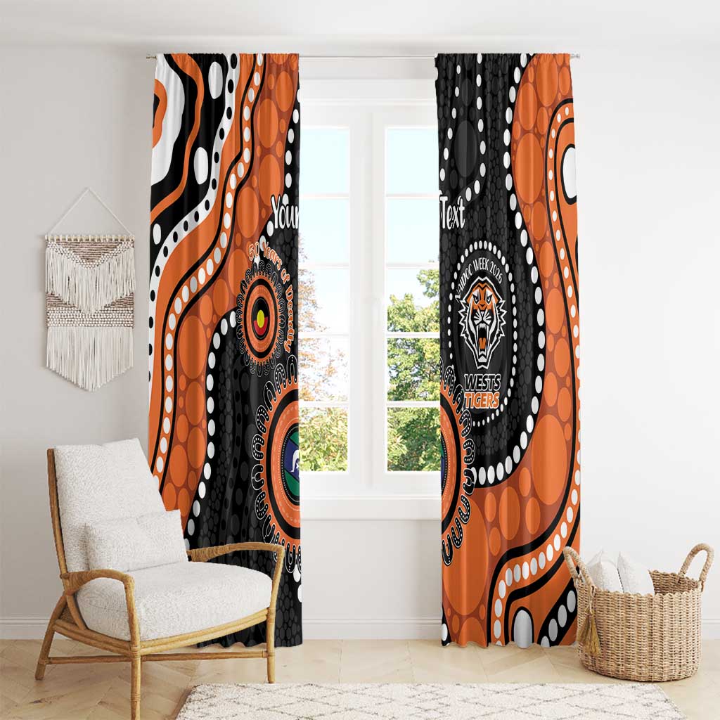 Tigers NAIDOC Week 2026 Personalised Window Curtain 50 Years of Deadly Aboriginal Art