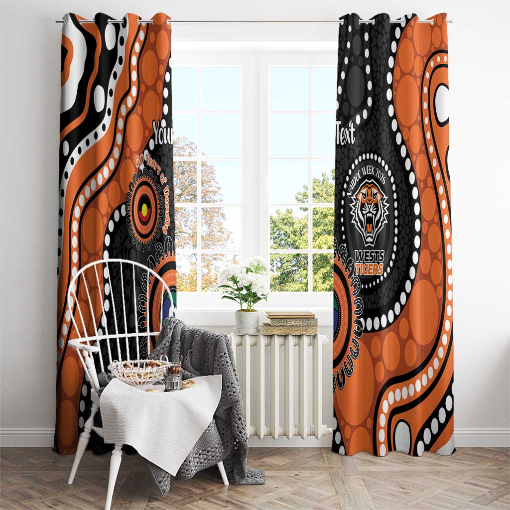 Tigers NAIDOC Week 2026 Personalised Window Curtain 50 Years of Deadly Aboriginal Art