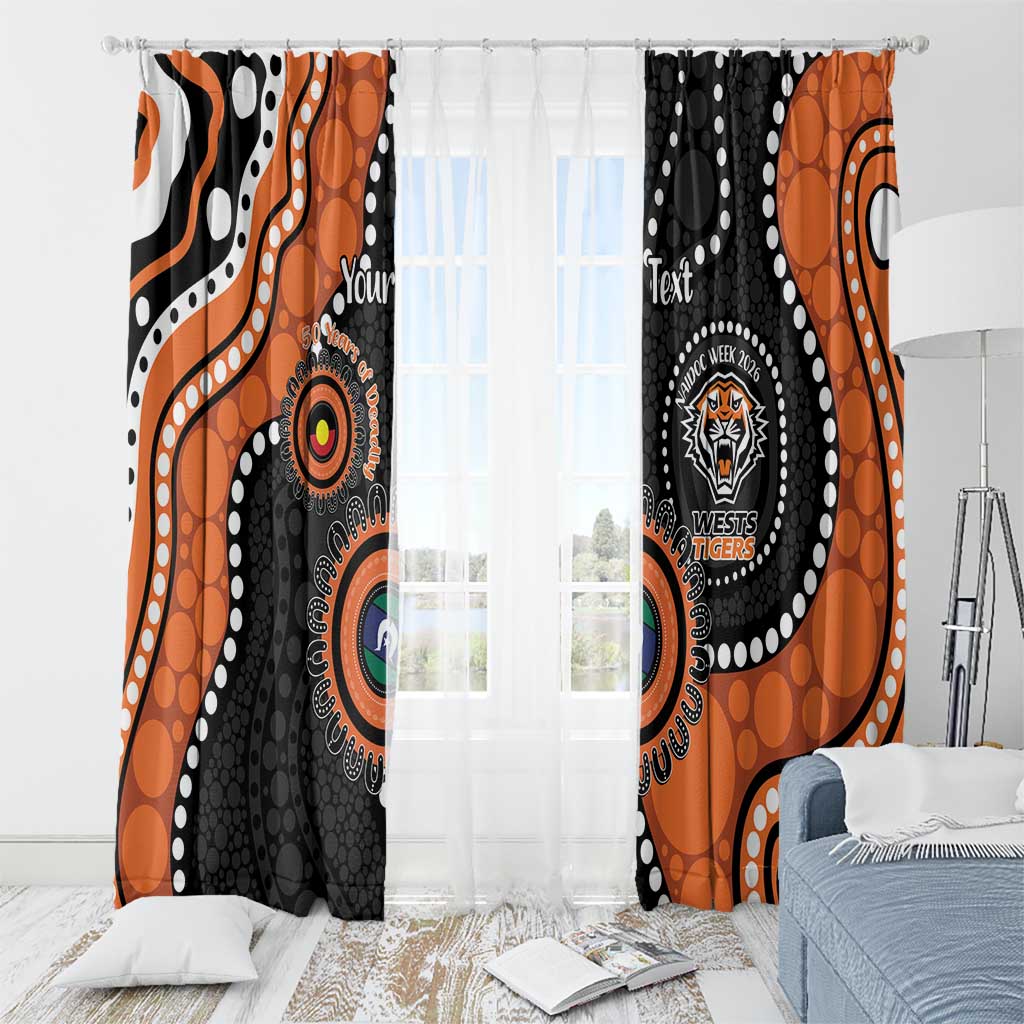 Tigers NAIDOC Week 2026 Personalised Window Curtain 50 Years of Deadly Aboriginal Art