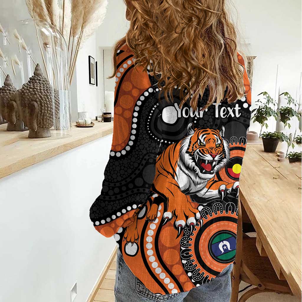 Tigers NAIDOC Week 2026 Personalised Women Casual Shirt 50 Years of Deadly Aboriginal Art