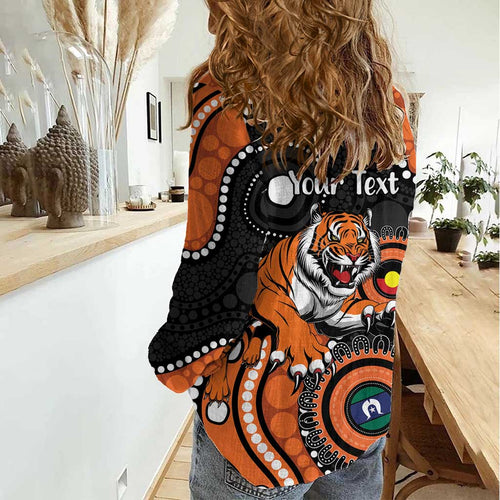 Tigers NAIDOC Week 2026 Personalised Women Casual Shirt 50 Years of Deadly Aboriginal Art
