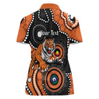 Tigers NAIDOC Week 2026 Personalised Women Polo Shirt 50 Years of Deadly Aboriginal Art