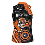 Tigers NAIDOC Week 2026 Personalised Women Sleeveless Polo Shirt 50 Years of Deadly Aboriginal Art