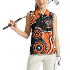 Tigers NAIDOC Week 2026 Personalised Women Sleeveless Polo Shirt 50 Years of Deadly Aboriginal Art