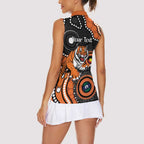 Tigers NAIDOC Week 2026 Personalised Women Sleeveless Polo Shirt 50 Years of Deadly Aboriginal Art