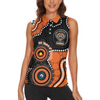 Tigers NAIDOC Week 2026 Personalised Women Sleeveless Polo Shirt 50 Years of Deadly Aboriginal Art