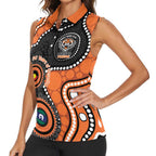 Tigers NAIDOC Week 2026 Personalised Women Sleeveless Polo Shirt 50 Years of Deadly Aboriginal Art
