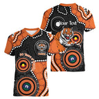 Tigers NAIDOC Week 2026 Personalised Women V-Neck T-Shirt 50 Years of Deadly Aboriginal Art
