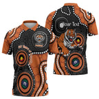 Tigers NAIDOC Week 2026 Personalised Zipper Polo Shirt 50 Years of Deadly Aboriginal Art