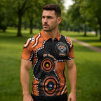 Tigers NAIDOC Week 2026 Personalised Zipper Polo Shirt 50 Years of Deadly Aboriginal Art