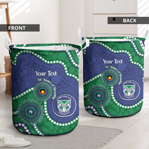 Warriors NAIDOC Week 2026 Personalised Laundry Basket 50 Years of Deadly Aboriginal Art