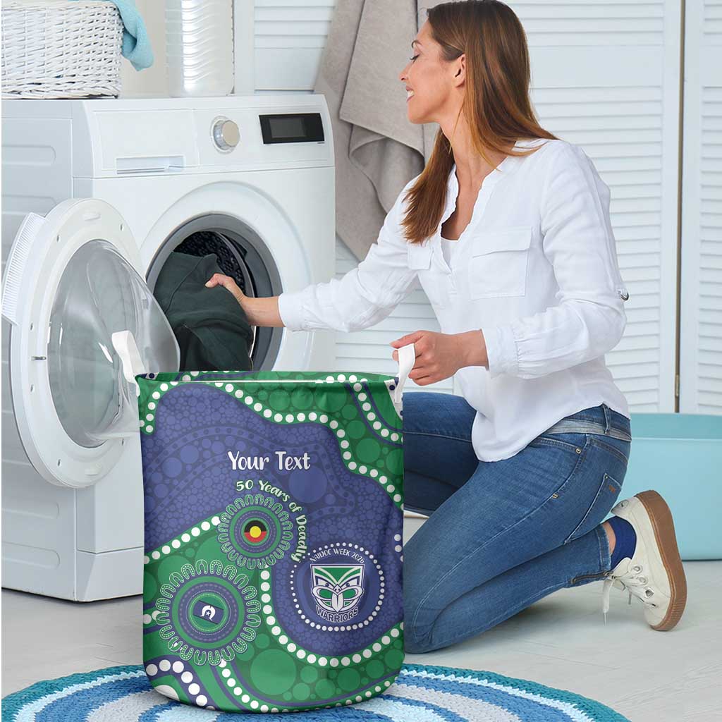 Warriors NAIDOC Week 2026 Personalised Laundry Basket 50 Years of Deadly Aboriginal Art