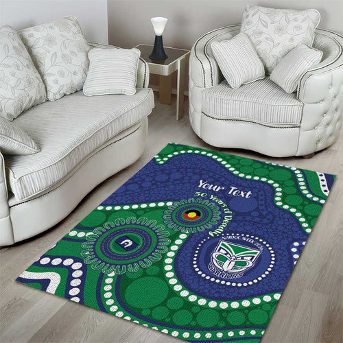 Warriors NAIDOC Week 2026 Personalised Area Rug 50 Years of Deadly Aboriginal Art