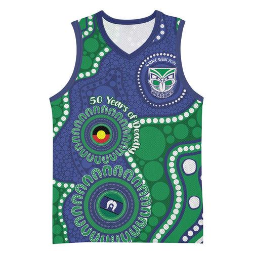 Warriors NAIDOC Week 2026 Personalised Basketball Jersey 50 Years of Deadly Aboriginal Art