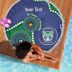 Warriors NAIDOC Week 2026 Personalised Beach Blanket 50 Years of Deadly Aboriginal Art