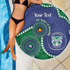 Warriors NAIDOC Week 2026 Personalised Beach Blanket 50 Years of Deadly Aboriginal Art