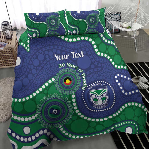 Warriors NAIDOC Week 2026 Personalised Bedding Set 50 Years of Deadly Aboriginal Art