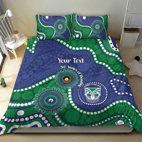 Warriors NAIDOC Week 2026 Personalised Bedding Set 50 Years of Deadly Aboriginal Art
