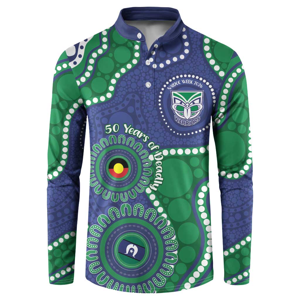 Warriors NAIDOC Week 2026 Personalised Button Sweatshirt 50 Years of Deadly Aboriginal Art