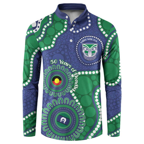 Warriors NAIDOC Week 2026 Personalised Button Sweatshirt 50 Years of Deadly Aboriginal Art
