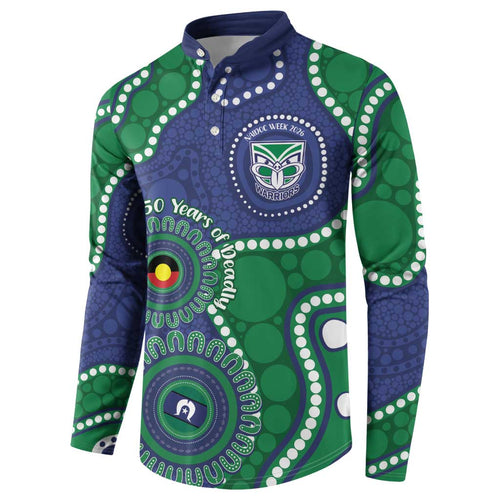 Warriors NAIDOC Week 2026 Personalised Button Sweatshirt 50 Years of Deadly Aboriginal Art