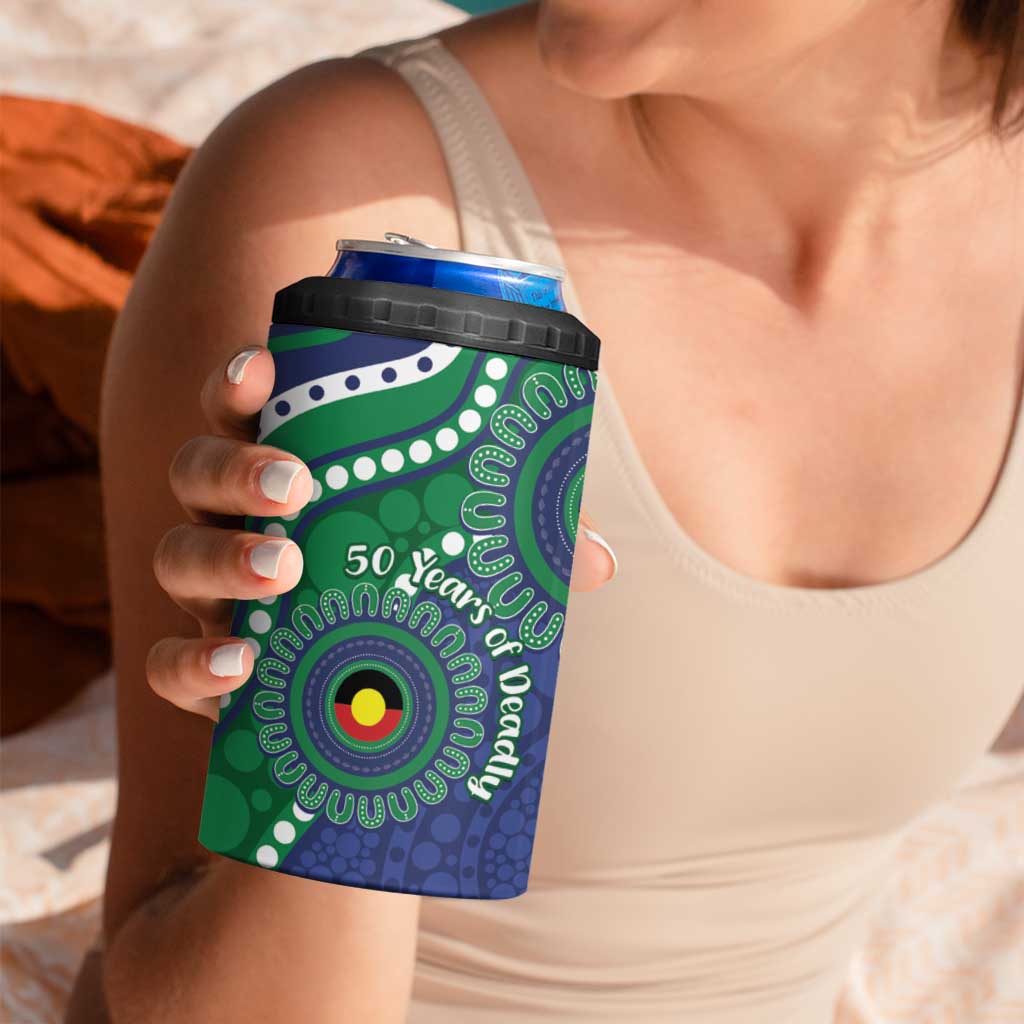 Warriors NAIDOC Week 2026 Personalised 4 in 1 Can Cooler Tumbler 50 Years of Deadly Aboriginal Art