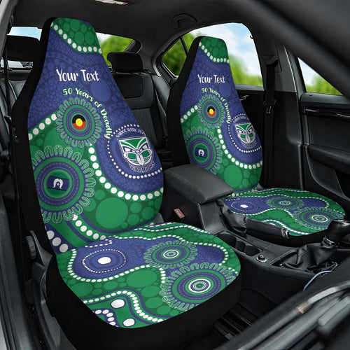 Warriors NAIDOC Week 2026 Personalised Car Seat Cover 50 Years of Deadly Aboriginal Art