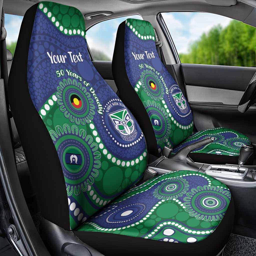Warriors NAIDOC Week 2026 Personalised Car Seat Cover 50 Years of Deadly Aboriginal Art