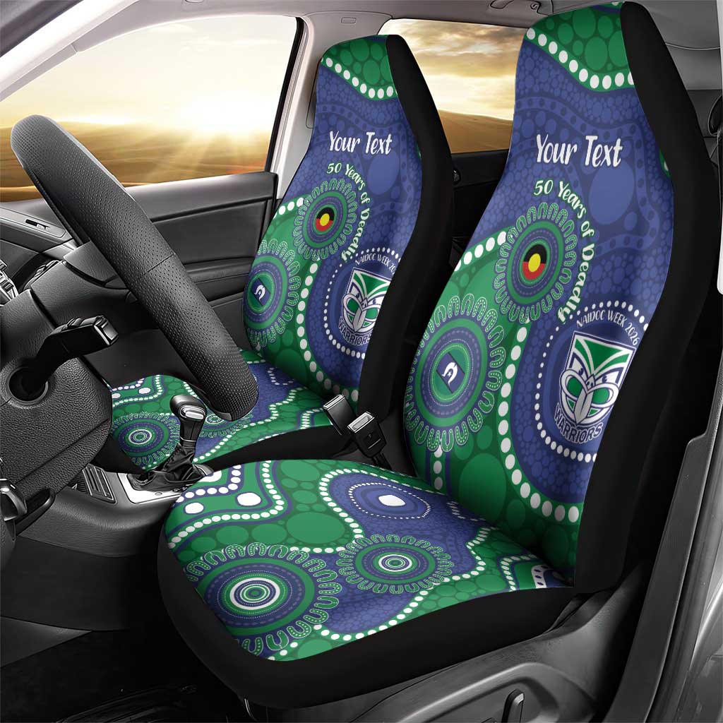 Warriors NAIDOC Week 2026 Personalised Car Seat Cover 50 Years of Deadly Aboriginal Art