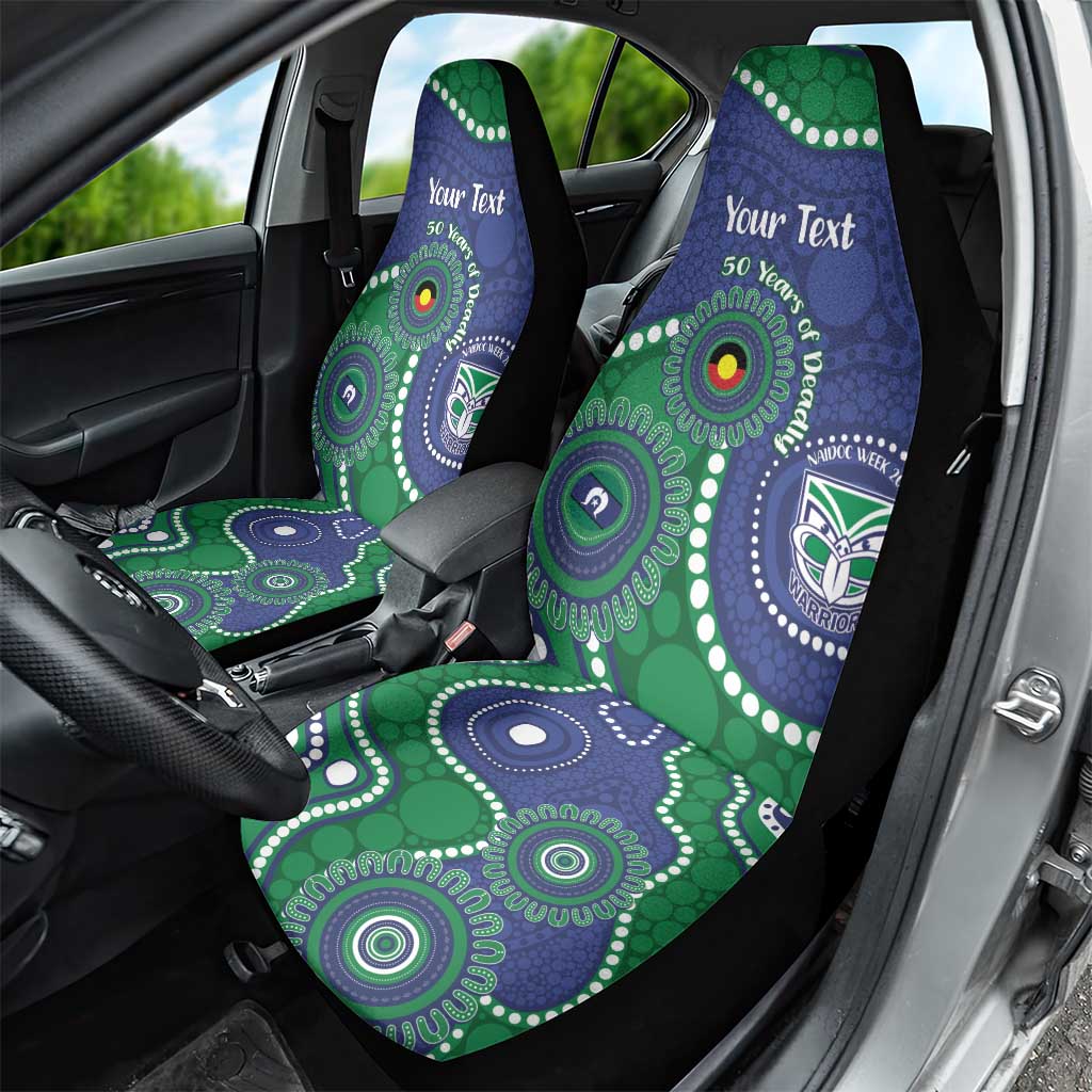 Warriors NAIDOC Week 2026 Personalised Car Seat Cover 50 Years of Deadly Aboriginal Art