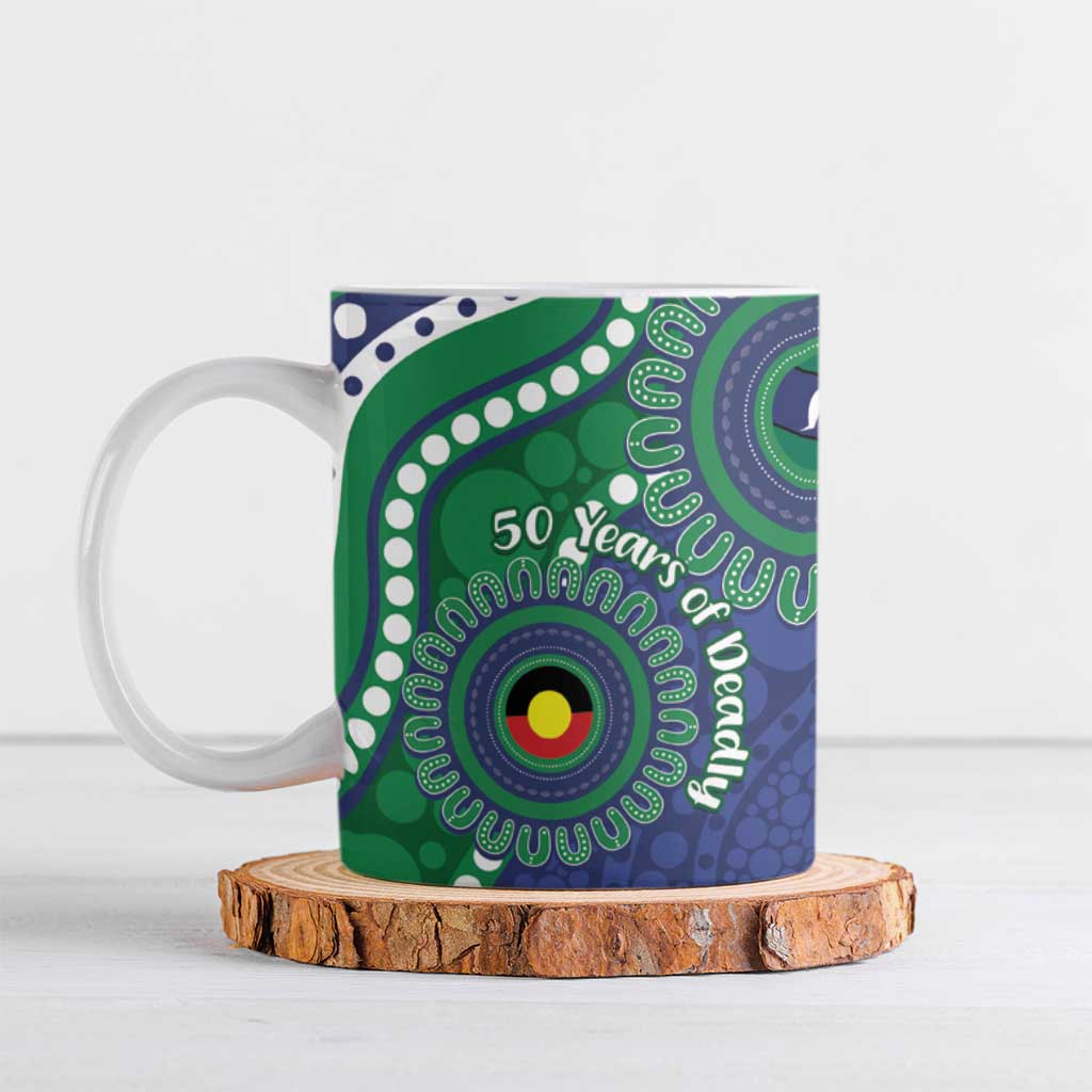 Warriors NAIDOC Week 2026 Personalised Ceramic Mug 50 Years of Deadly Aboriginal Art