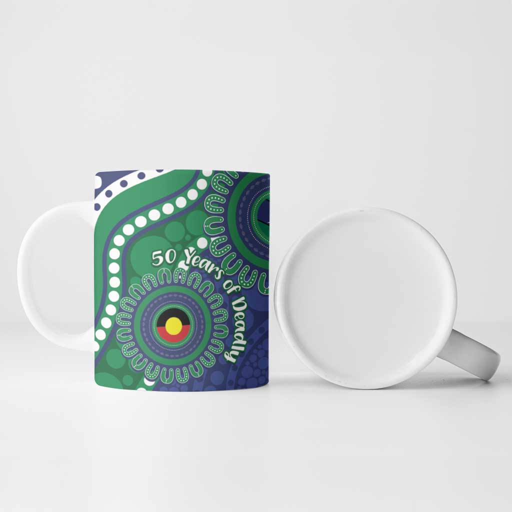 Warriors NAIDOC Week 2026 Personalised Ceramic Mug 50 Years of Deadly Aboriginal Art