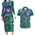 Warriors NAIDOC Week 2026 Personalised Couples Matching Long Sleeve Bodycon Dress and Hawaiian Shirt 50 Years of Deadly Aboriginal Art