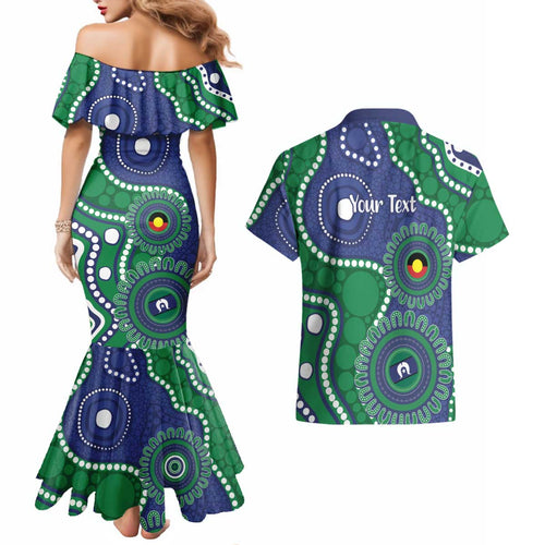 Warriors NAIDOC Week 2026 Personalised Couples Matching Mermaid Dress and Hawaiian Shirt 50 Years of Deadly Aboriginal Art