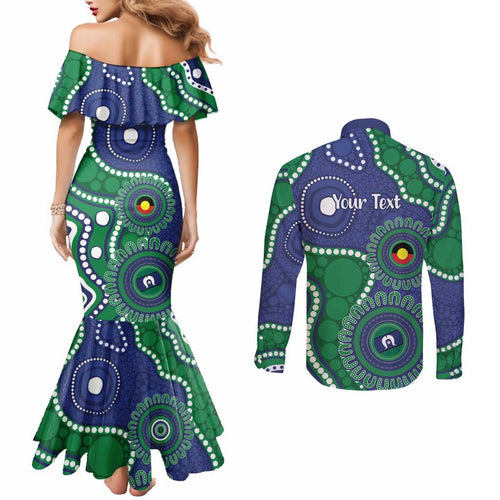 Warriors NAIDOC Week 2026 Personalised Couples Matching Mermaid Dress and Long Sleeve Button Shirt 50 Years of Deadly Aboriginal Art