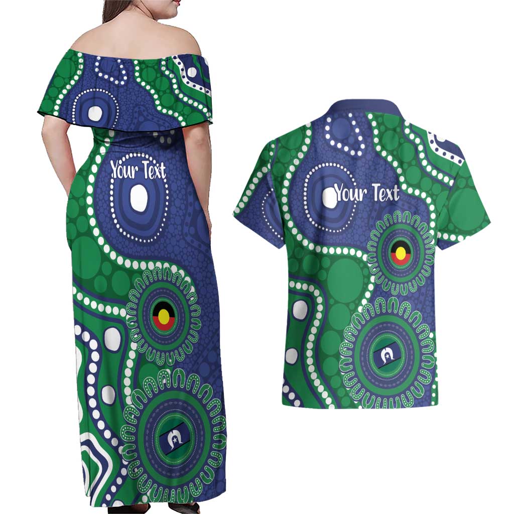 Warriors NAIDOC Week 2026 Personalised Couples Matching Off Shoulder Maxi Dress and Hawaiian Shirt 50 Years of Deadly Aboriginal Art