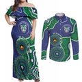 Warriors NAIDOC Week 2026 Personalised Couples Matching Off Shoulder Maxi Dress and Long Sleeve Button Shirt 50 Years of Deadly Aboriginal Art