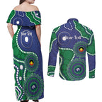 Warriors NAIDOC Week 2026 Personalised Couples Matching Off Shoulder Maxi Dress and Long Sleeve Button Shirt 50 Years of Deadly Aboriginal Art