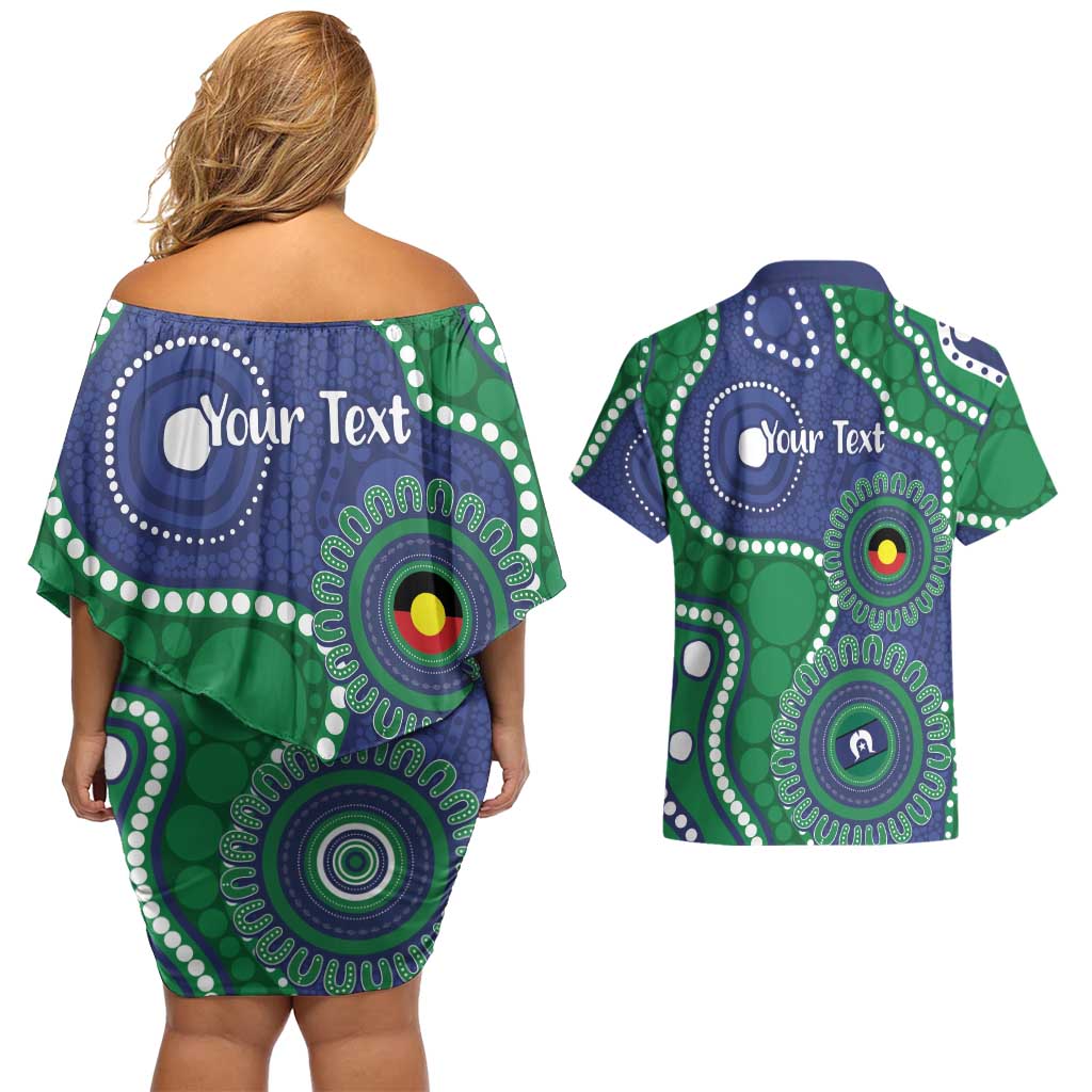 Warriors NAIDOC Week 2026 Personalised Couples Matching Off Shoulder Short Dress and Hawaiian Shirt 50 Years of Deadly Aboriginal Art