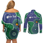 Warriors NAIDOC Week 2026 Personalised Couples Matching Off Shoulder Short Dress and Long Sleeve Button Shirt 50 Years of Deadly Aboriginal Art