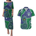 Warriors NAIDOC Week 2026 Personalised Couples Matching Puletasi and Hawaiian Shirt 50 Years of Deadly Aboriginal Art