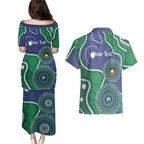 Warriors NAIDOC Week 2026 Personalised Couples Matching Puletasi and Hawaiian Shirt 50 Years of Deadly Aboriginal Art