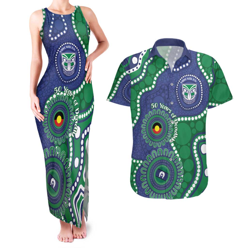 Warriors NAIDOC Week 2026 Personalised Couples Matching Tank Maxi Dress and Hawaiian Shirt 50 Years of Deadly Aboriginal Art
