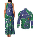 Warriors NAIDOC Week 2026 Personalised Couples Matching Tank Maxi Dress and Long Sleeve Button Shirt 50 Years of Deadly Aboriginal Art