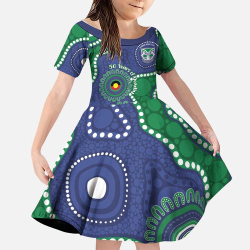 Warriors NAIDOC Week 2026 Personalised Family Matching Long Sleeve Bodycon Dress and Hawaiian Shirt 50 Years of Deadly Aboriginal Art