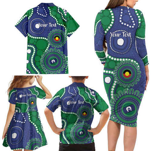 Warriors NAIDOC Week 2026 Personalised Family Matching Long Sleeve Bodycon Dress and Hawaiian Shirt 50 Years of Deadly Aboriginal Art