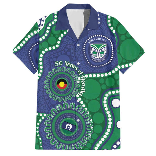 Warriors NAIDOC Week 2026 Personalised Family Matching Long Sleeve Bodycon Dress and Hawaiian Shirt 50 Years of Deadly Aboriginal Art