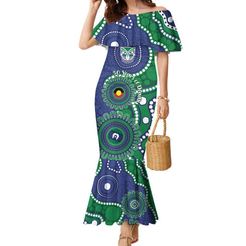 Warriors NAIDOC Week 2026 Personalised Family Matching Mermaid Dress and Hawaiian Shirt 50 Years of Deadly Aboriginal Art