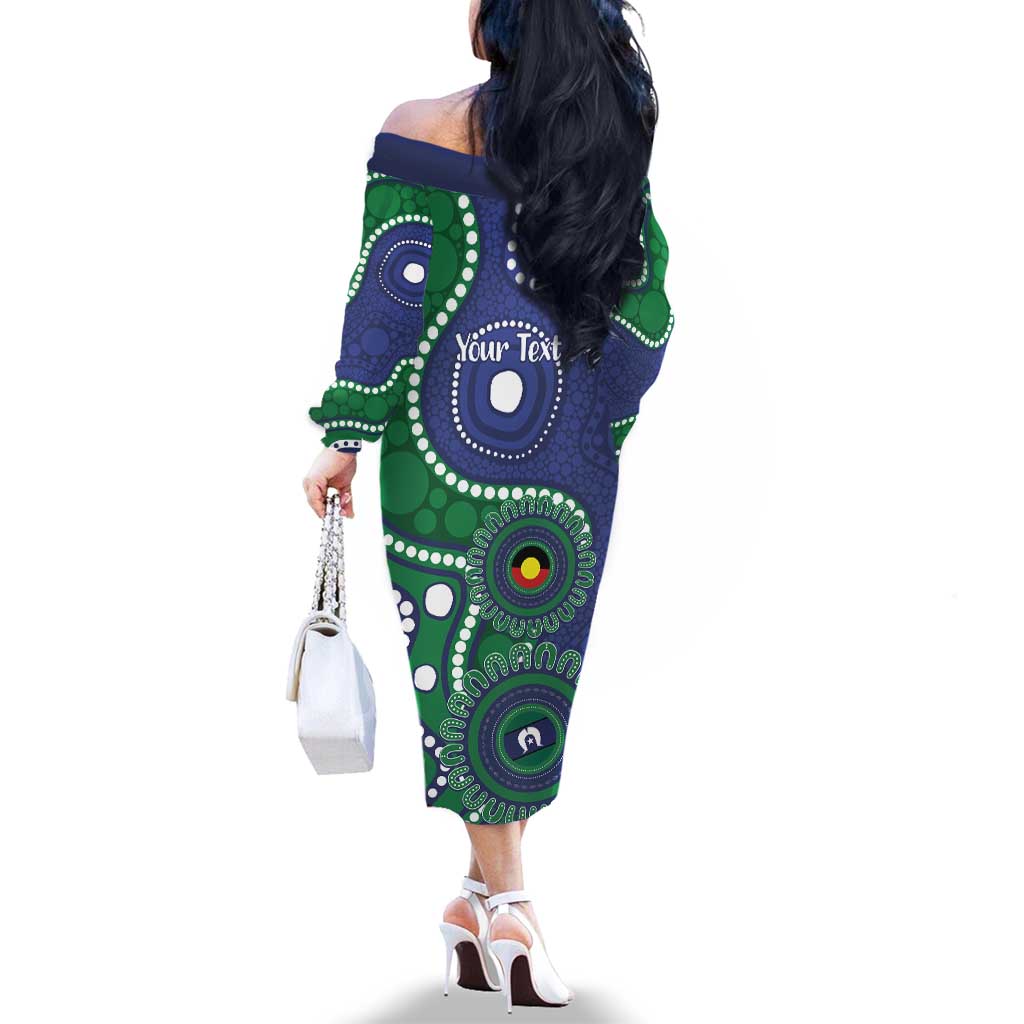 Warriors NAIDOC Week 2026 Personalised Family Matching Off The Shoulder Long Sleeve Dress and Hawaiian Shirt 50 Years of Deadly Aboriginal Art